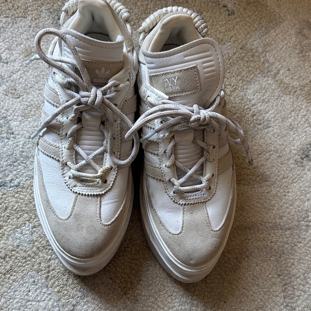 Adidas Cream and White Casual Sneakers
